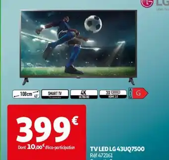 Auchan Tv Led LG 43UQ7500 offre
