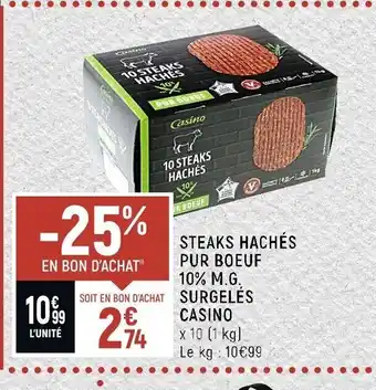 Spar Steaks Haches Pur Boeuf 10% M.G Surgeles casino offre