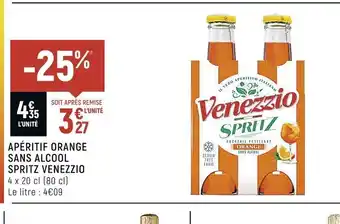 Spar Apéritif Orange Sans Alcool Spritz Venezzio offre