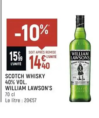 Spar Scotch Whisky 40%vol William Lawson's 70cl offre