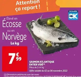 Auchan Saumon Atlantique Entier vidé offre