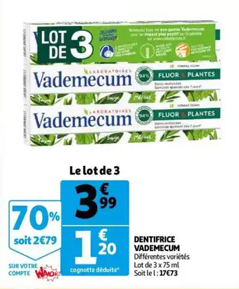 Dentifrice Vademecum