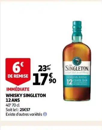 Auchan Whisky Singleton 12 Ans offre