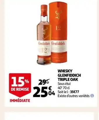 Auchan Whsky Glenfiddich Triple Oak offre