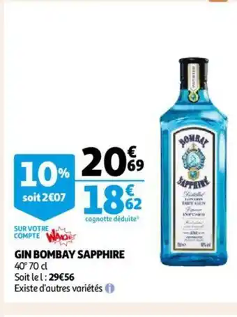 Auchan Gin Bombay Sapphire offre