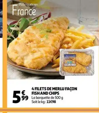 Auchan 4 Filets de Merlu Facon Fish And Chips offre