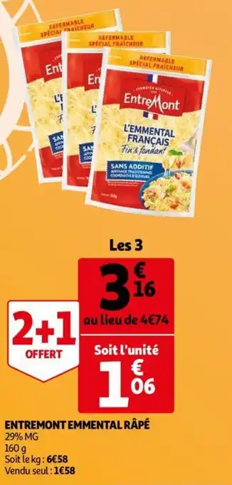 Auchan Entremont Emmental Rapé offre