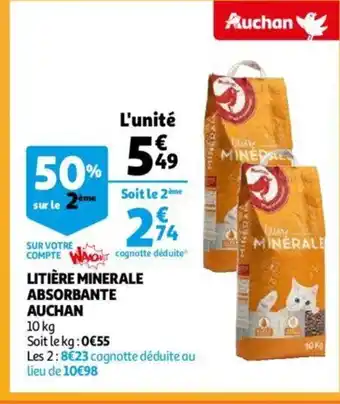 Auchan Litière Minerale Absorbante Auchan offre