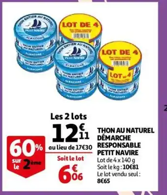 Auchan Thon Au Naturel Demarche Responsable Petit Navire offre