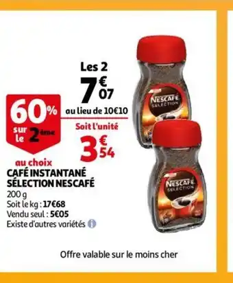 Auchan Café Instantané Sélection Nescafé offre