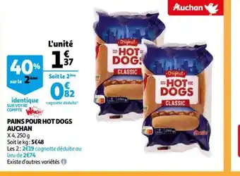 Auchan Pains pour Hot Dogs Auchan offre