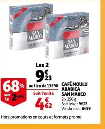 Auchan Café Moulu Arabica San Marco offre