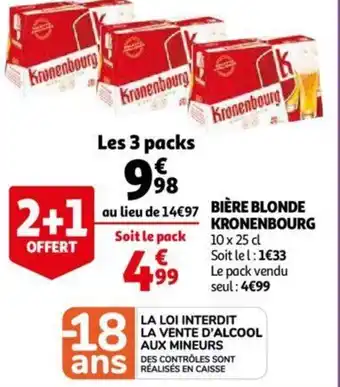 Auchan Biere Blonde Kronenbourg offre