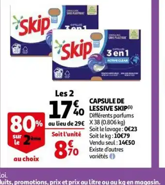 Auchan Capsule de Lessive Skip offre
