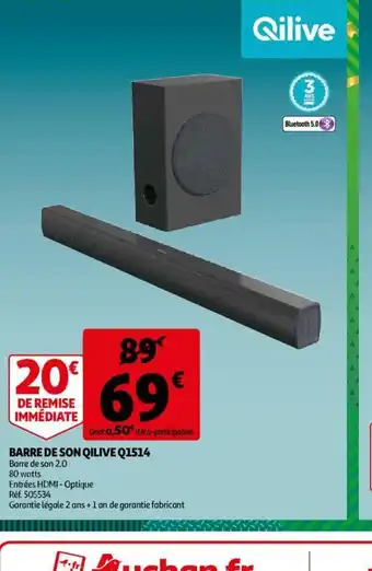 Auchan Barre de Son QIlive Q1514 offre