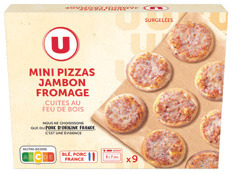 Super U MINIS PIZZAS CUITES AU FEU DE BOIS SURGELEES offre