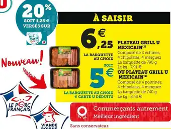 U Express PLATEAU GRILL MEXICAIN offre
