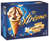 Super U CONES CREME GLACEE VANILLE PEPITES DE NOUGATINE EXTREME offre