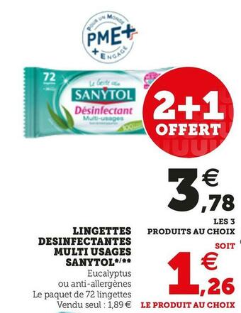 U Express LINGETTES DESINFECTANTES MULTI USAGES offre