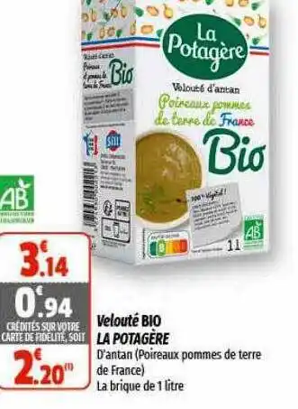 Coccinelle Express Velouté bio la potagère offre