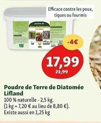 Maxi Zoo Poudre de terre de diatomée lifland offre