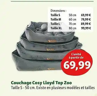 Maxi Zoo Couchage cosy lloyd top zoo offre