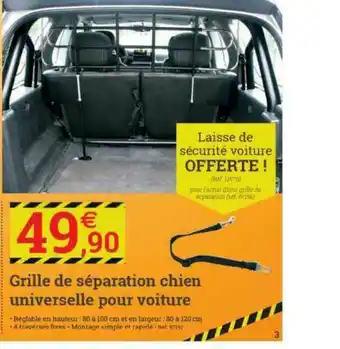 Grille De Séparation Chien Universelle Pour Voiture