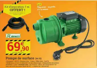 Espace emeraude Pompe De Surface Jet 61 Ribimex offre