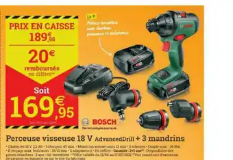 Perceuse Visseuse 18 V Advanced Drill + 3 Mandrins