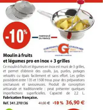 Mathon Moulin à Fruits Et Légumes Pro En Inox + 3 Grilles offre