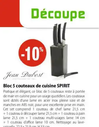 Bloc 5 Couteaux De Cuisine Spirit