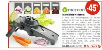 Mandoline V 5 Lames
