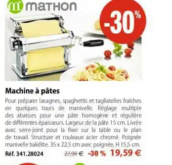 Mathon Machine à Pâtes offre