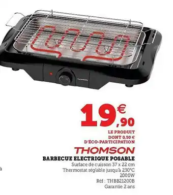 Super U Barbecue électrique Posable Thomson offre