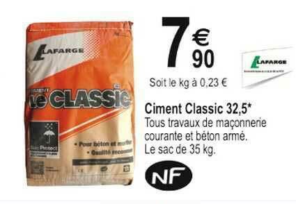 Promo Ciment Classic 32 5 chez Tridome