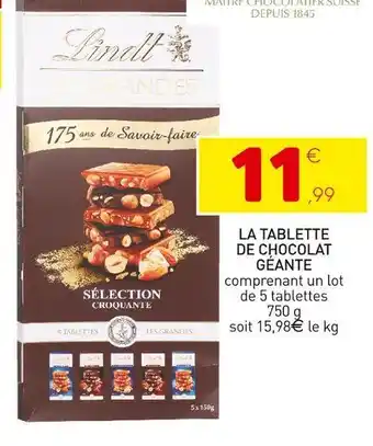 Stokomani Lindt la tablette de chocolat géante offre