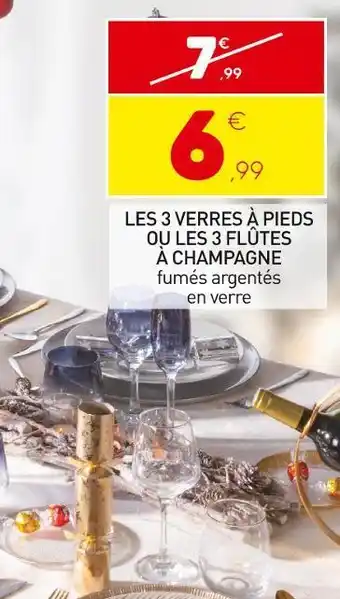 Stokomani Les 3 verres à pieds ou les 3 flûtes à champagne offre