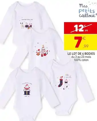 Stokomani Mes petits cailloux le lot de 4 bodies offre