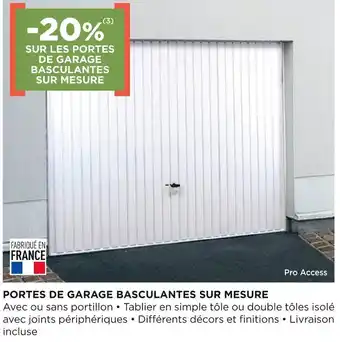 Lapeyre -20% sur les portes de garage basculantes sur mesure offre
