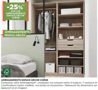 Lapeyre -25% sur les aménagements espace décor chêne offre