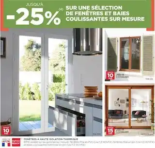 Lapeyre Jusqu’à -25% sur une sélection de fenêtres et baies coulissantes sur mesure offre