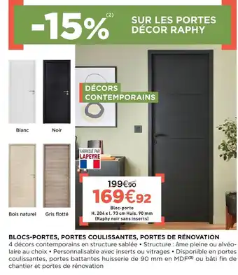 Lapeyre Blocs-portes, portes coulissantes, portes de rénovation offre