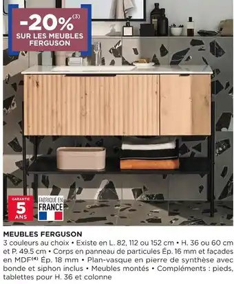 Lapeyre -20% sur les meubles ferguson offre