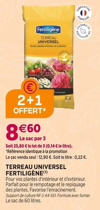 Delbard Fertiligène terreau universel offre