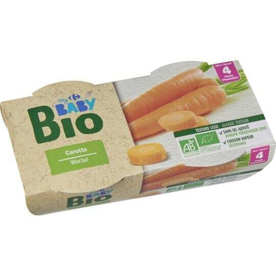 Promo Carrefour baby bio plat bébé bio dès 4 mois carotte chez Carrefour