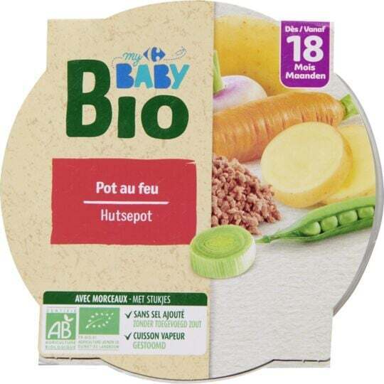 Promo Carrefour baby bio plat bébé bio pot au feu dès 18 mois chez