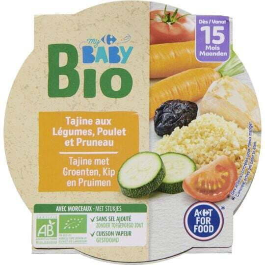 Promo Carrefour baby bio plat bébé bio légumes poulet dès 15 mois chez