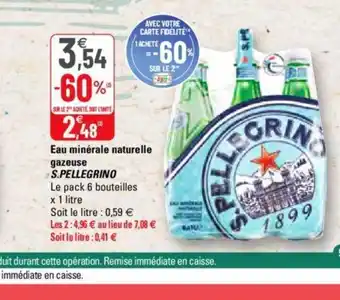 G20 Eau minérale naturelle gazeuse offre