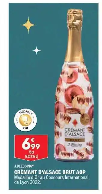 ALDI Crémant d'alsace brut aop j.blessing offre
