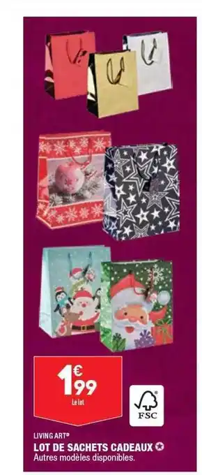 ALDI Lot de sachets cadeaux living art offre